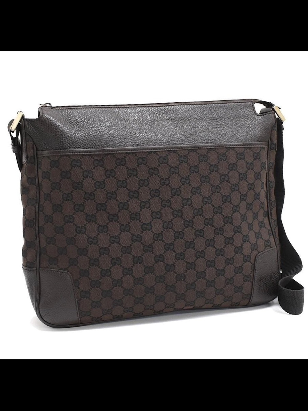 Gucci Brown Monogram Messenger Bag for Men